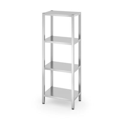Skladový regál se 4 plnými policemi – přišroubovaný, HENDI, Kitchen Line, 600x400x(H)1800mm | 812501